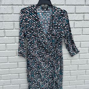 Black Label Evan Picone green wrap dress